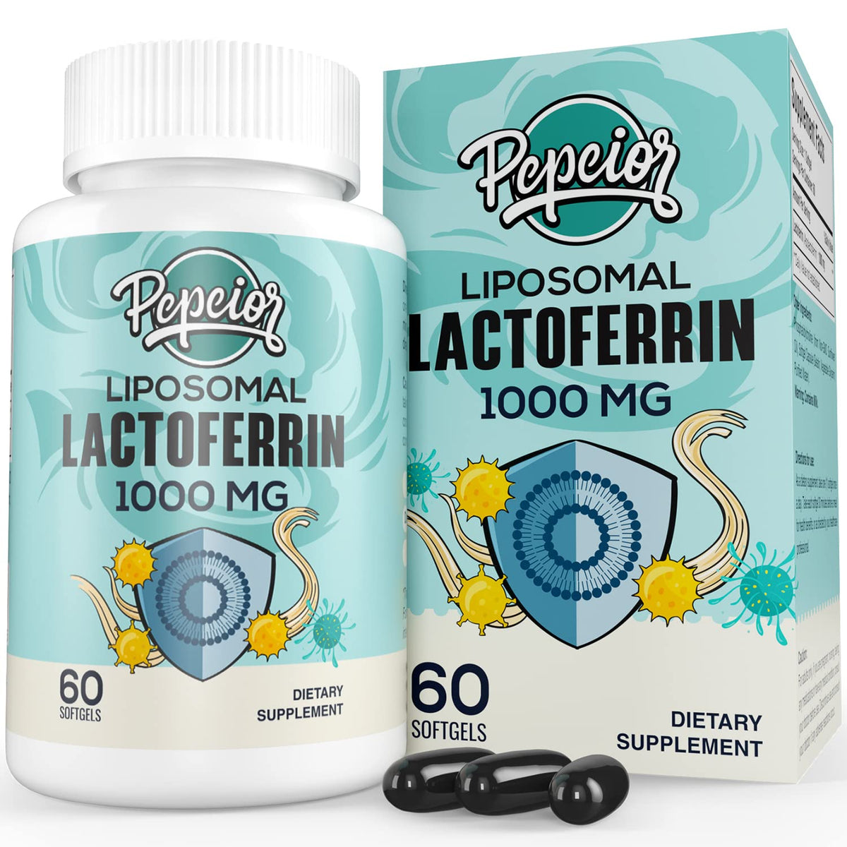 Pepeior Lactoferrine Liposomale 1000 mg gélules molles, emballage avant