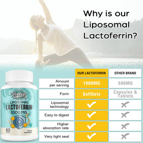 Pepeior Lactoferrine Liposomale 1000 mg gélules molles, étiquette du produit