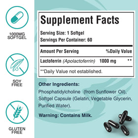 Pepeior Lactoferrine Liposomale 1000 mg gélules sur une table
