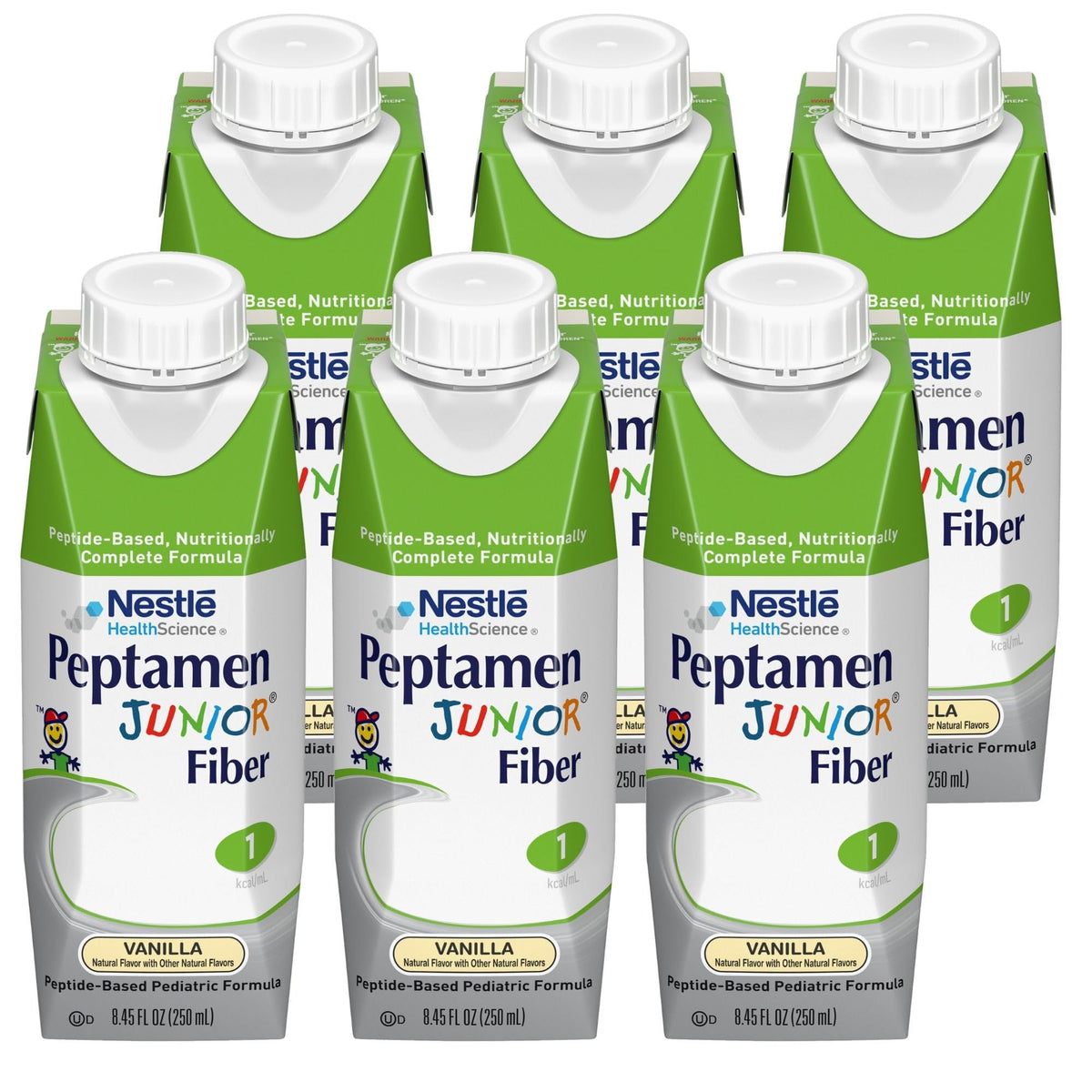 Peptamen Junior Fiber Vanille - Boîte ouverte avec contenants