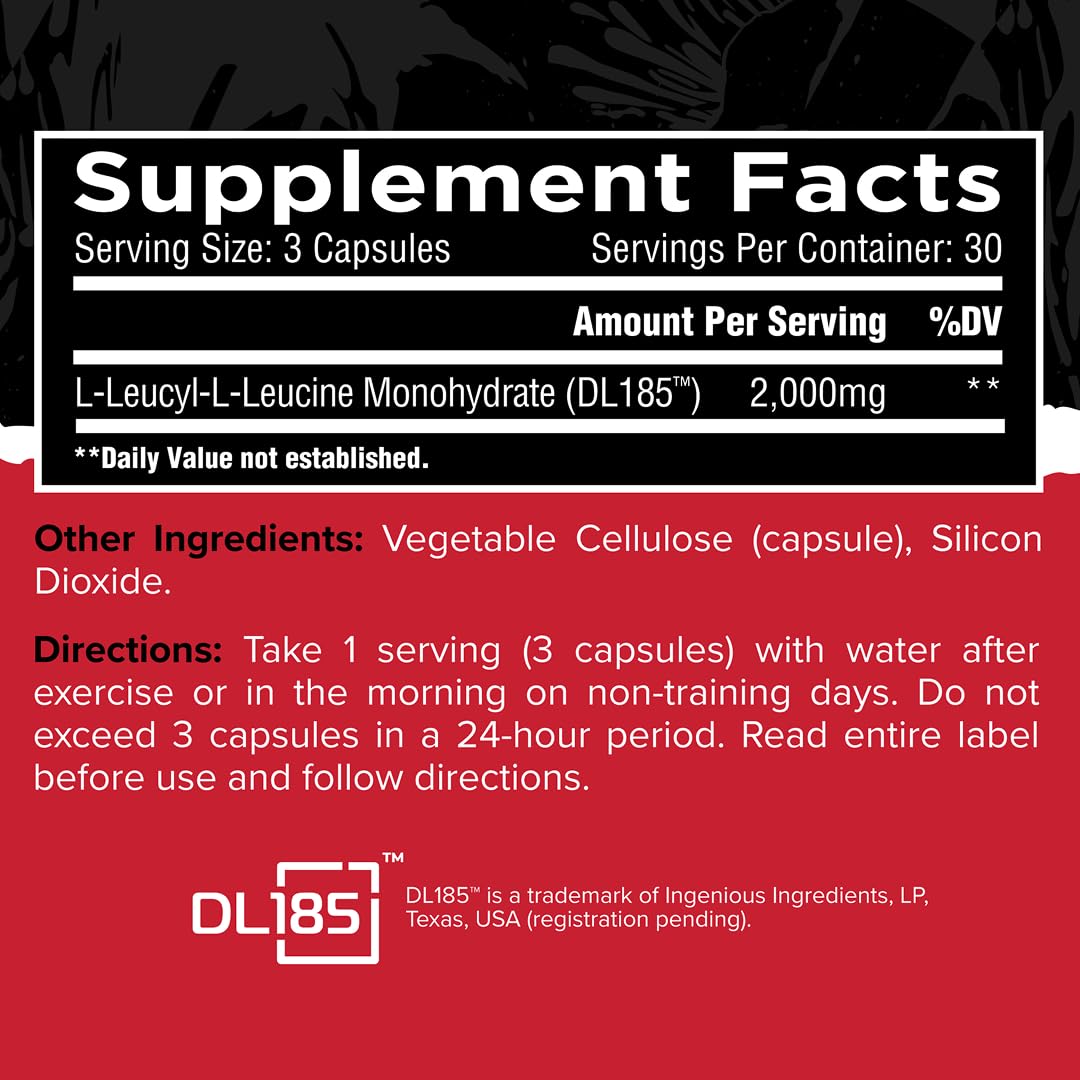 Peptide de dileucine 2000mg, vue arrière de l'emballage