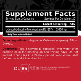 Peptide de dileucine 2000mg, vue arrière de l'emballage