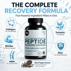Peptide use Complex Atlantic Naturals avec un verre d'eau