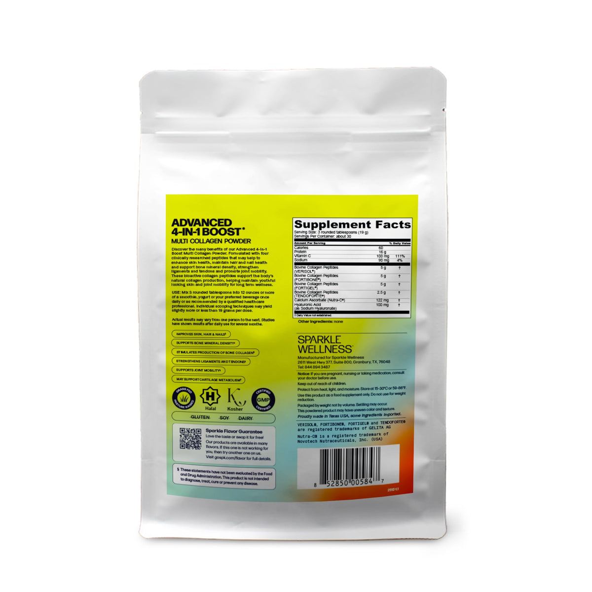 Peptides de collagène Sparkle Wellness 4-en-1 mélange dans un smoothie