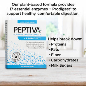Peptiva Complément Alimentaire Multi-Enzymes 30 Capsules avec étiquette
