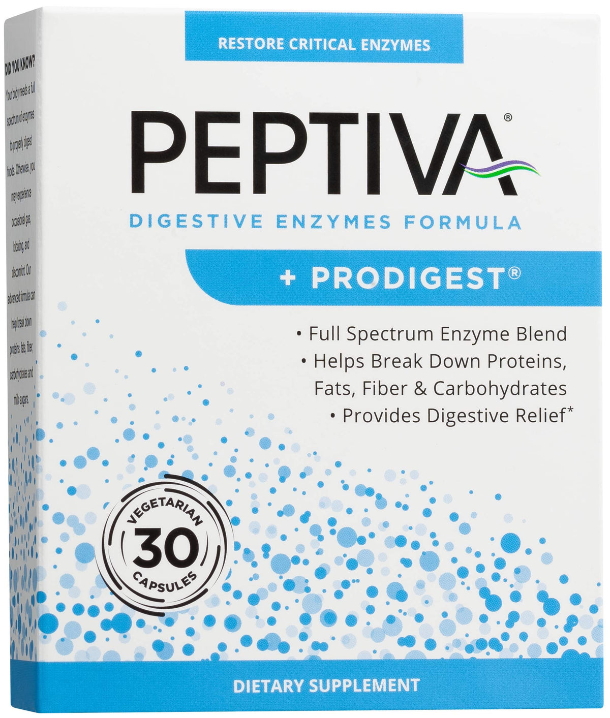 Peptiva Complément Alimentaire Multi-Enzymes 30 Capsules vue de face
