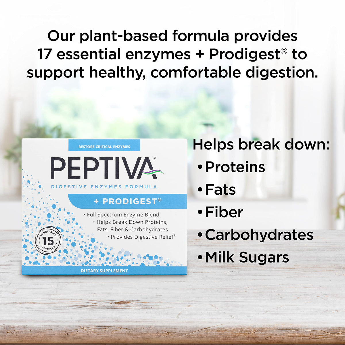 Peptiva Complément Alimentaire Multi-Enzymes - comprimés sur une surface