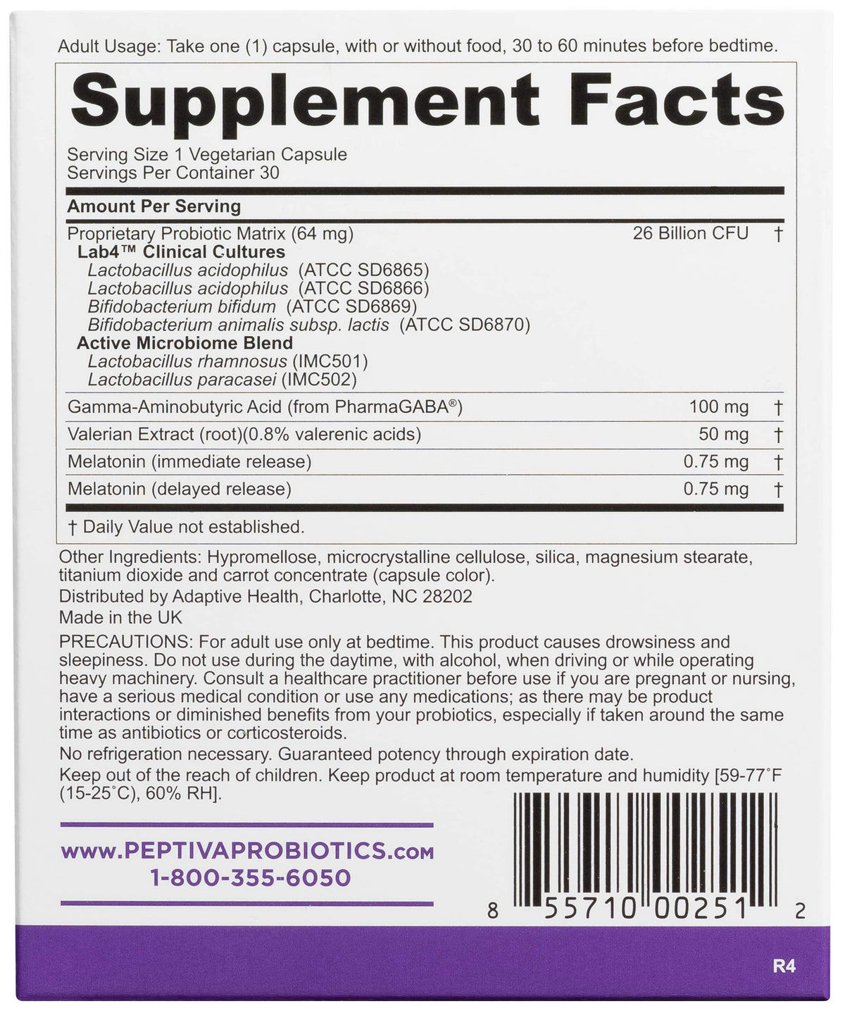Peptiva Complément Alimentaire Probiotique 30 Capsules sur une table