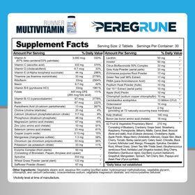 PEREGRUNE Multivitamines et Oméga-3, capsules sur une table