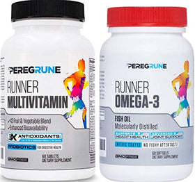 PEREGRUNE Multivitamines et Oméga-3 pour coureurs, boîte avant