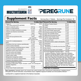 PEREGRUNE Multivitamines pour Coureurs 132g vue arrière