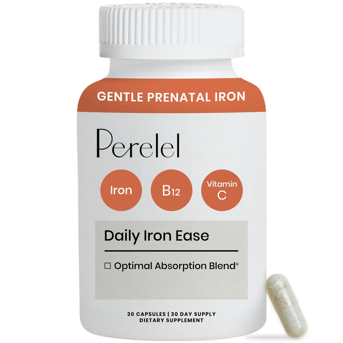 Perelel complément alimentaire Fer 15mg en capsules, vue avant