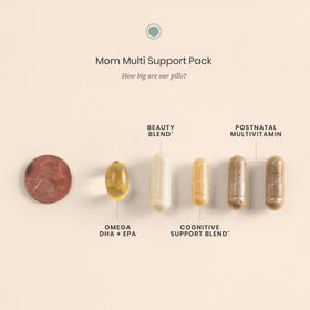 Perelel Mom Multi Support Pack étiqueté avec ingrédients