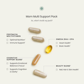 Perelel Mom Multi Support Pack sur une table avec un verre d'eau