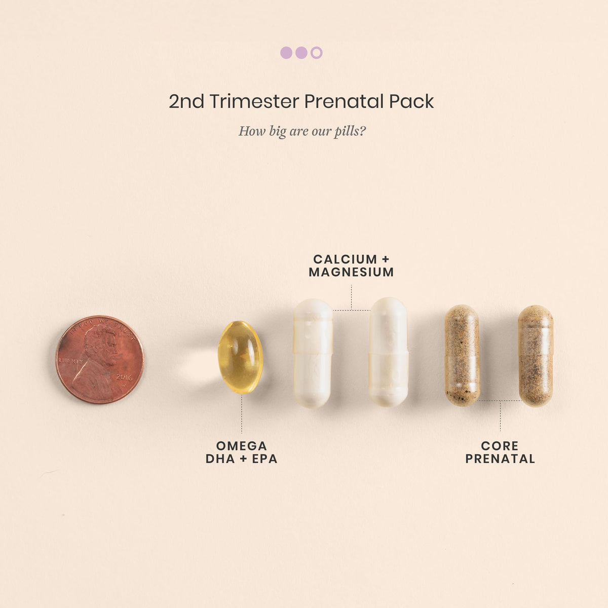 Perelel Vitamines Prénatales 2ème Trimestre montrant le contenu des sachets