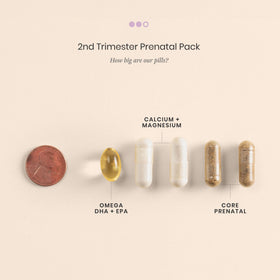 Perelel Vitamines Prénatales 2ème Trimestre montrant le contenu des sachets