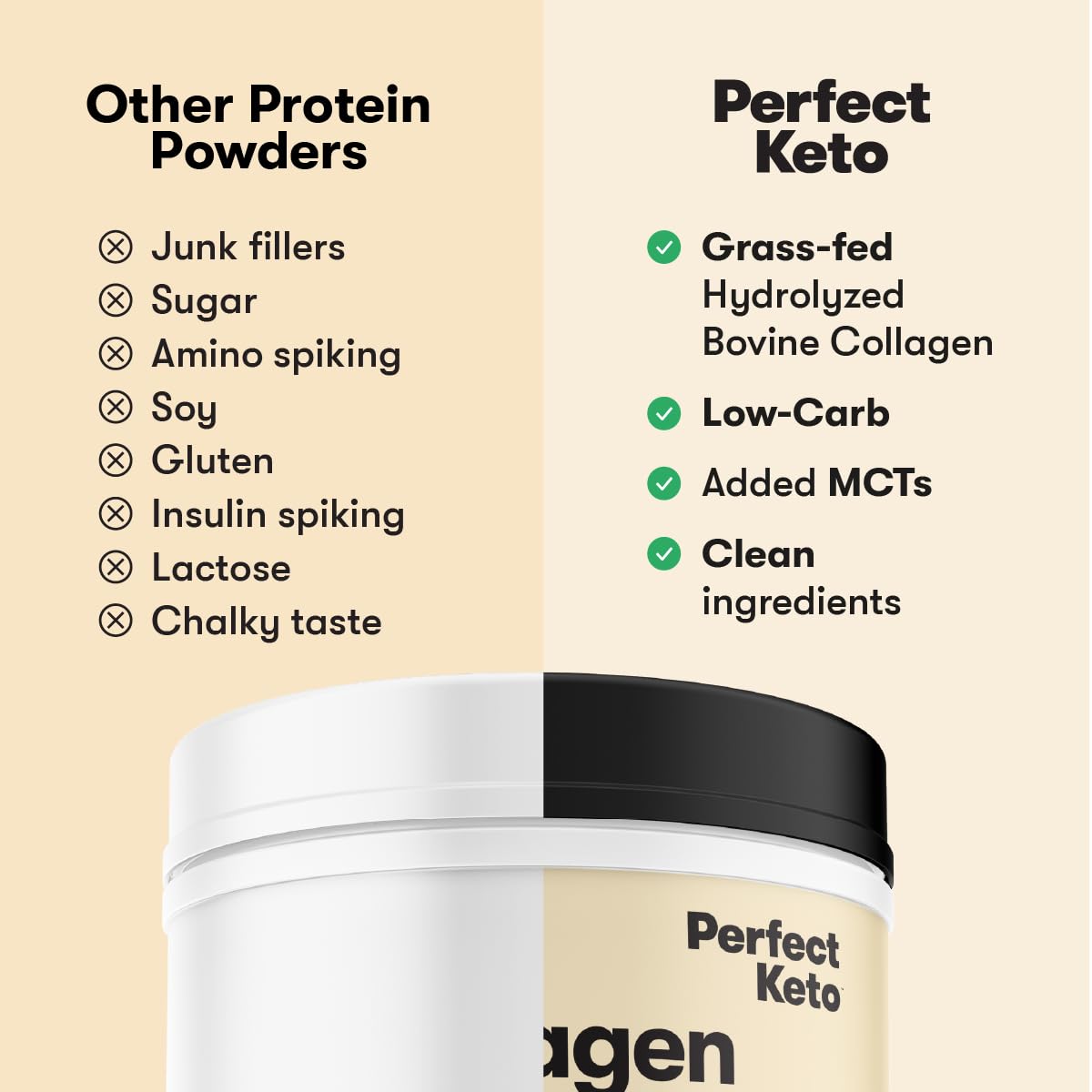 Perfect Keto Collagène Peptides 390g et cuillère doseuse