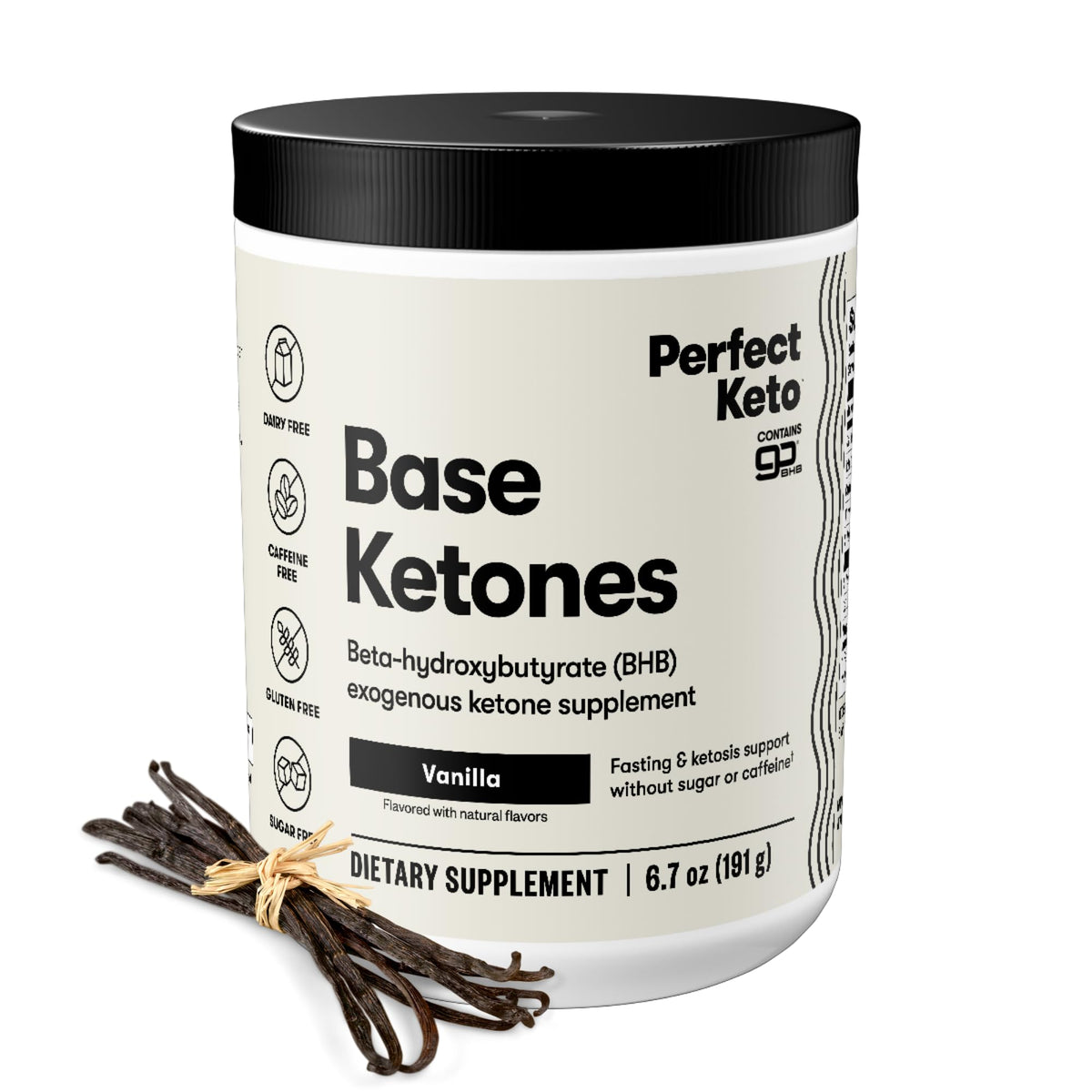 Perfect Keto Poudre de Cétones Exogènes Vanille 281g vue de face