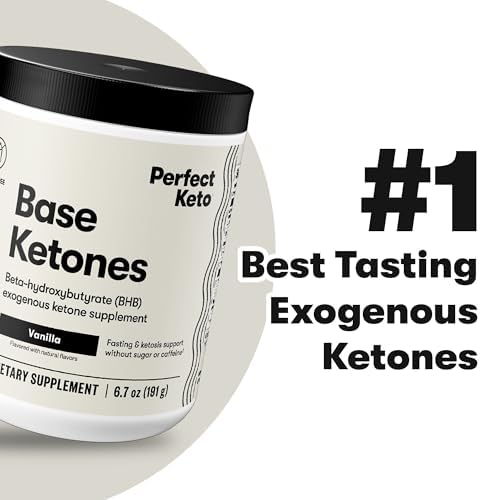 Perfect Keto Poudre de Cétones Exogènes Vanille sur une table