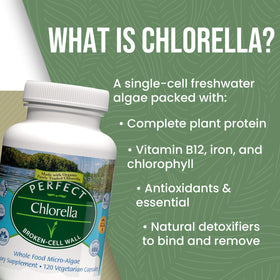 Perfect Supplements Chlorella Capsules 109g side view