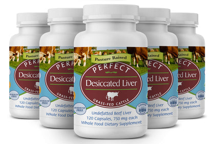 Perfect Supplements Foie Déshydraté Non Dégraissé 120 Capsules vue de face