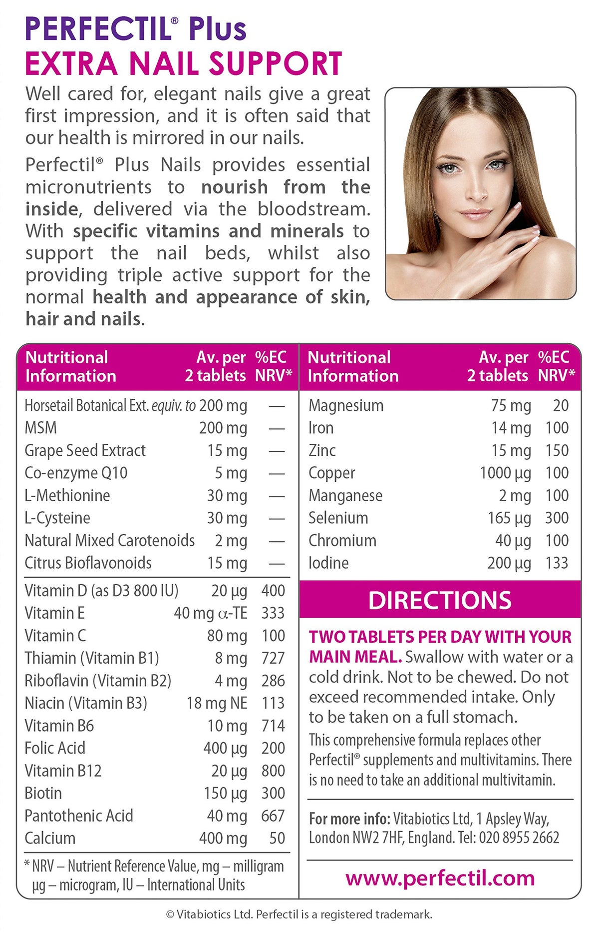 Perfectil Plus Nails 60 comprimés vue de côté