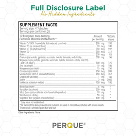 PERQUE Bone Guard Forte 100 comprimés - détails de la composition