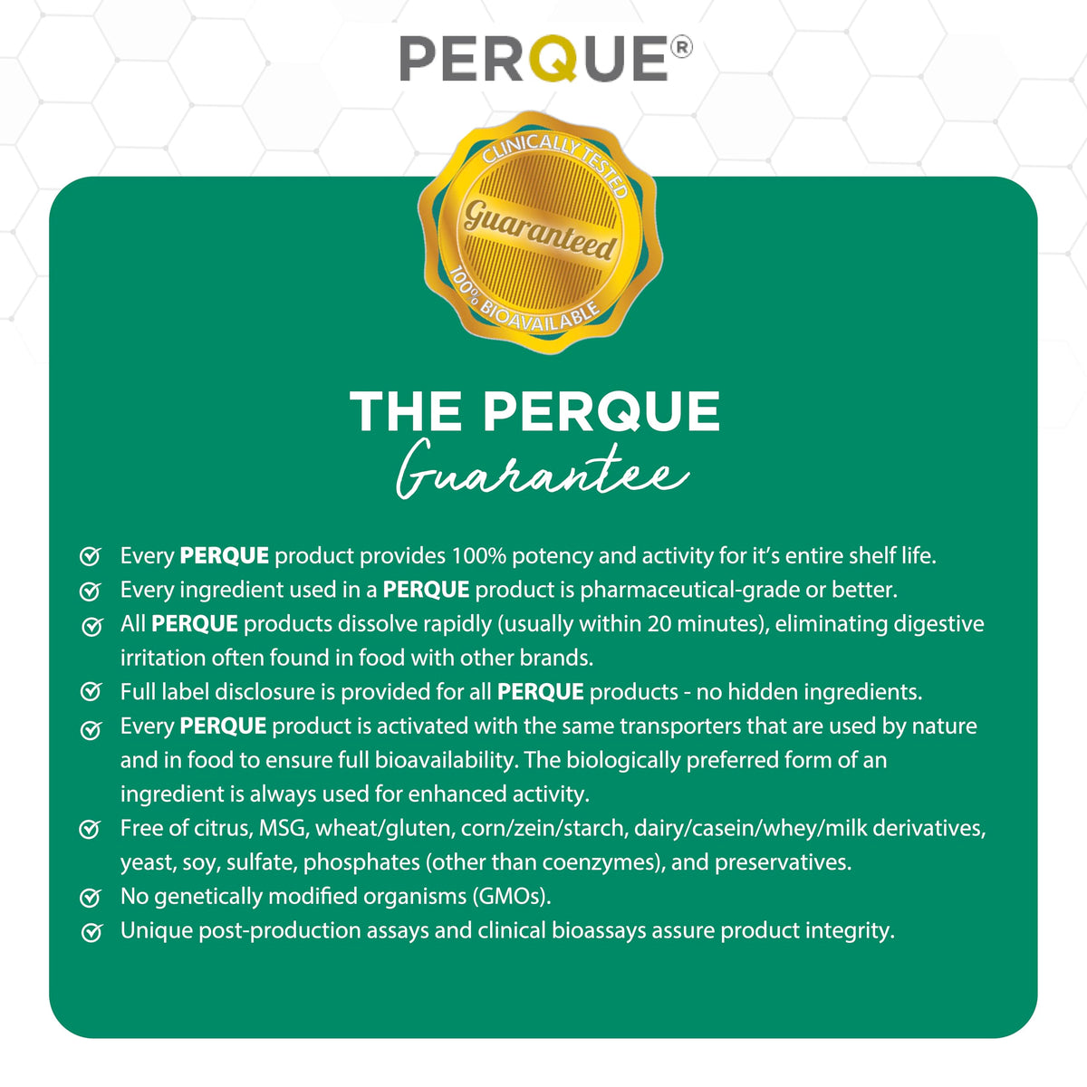 PERQUE Bone Guard Forte 100 comprimés - dosage recommandé