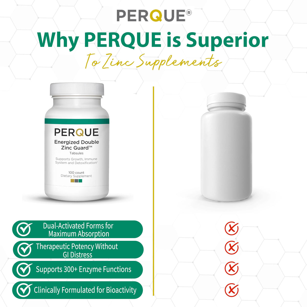 PERQUE Double Zinc Guard 100 comprimés avec d'autres compléments