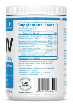 PEScience Amino IV Poudre avec shaker et accessoires de sport