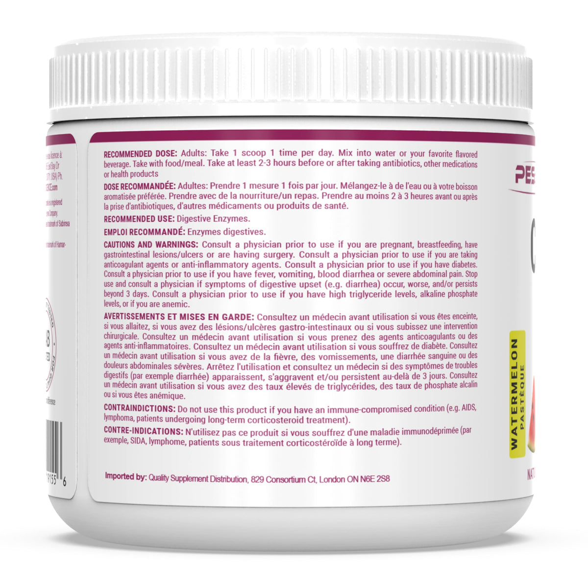 PEScience Complete-GI Poudre de Santé Intestinale, étiquette avec ingrédients