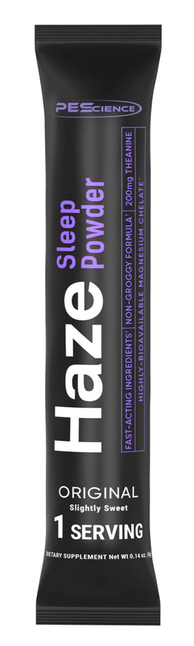 PEScience Haze Poudre de Sommeil Non Aromatisée 30 Portions sur une table