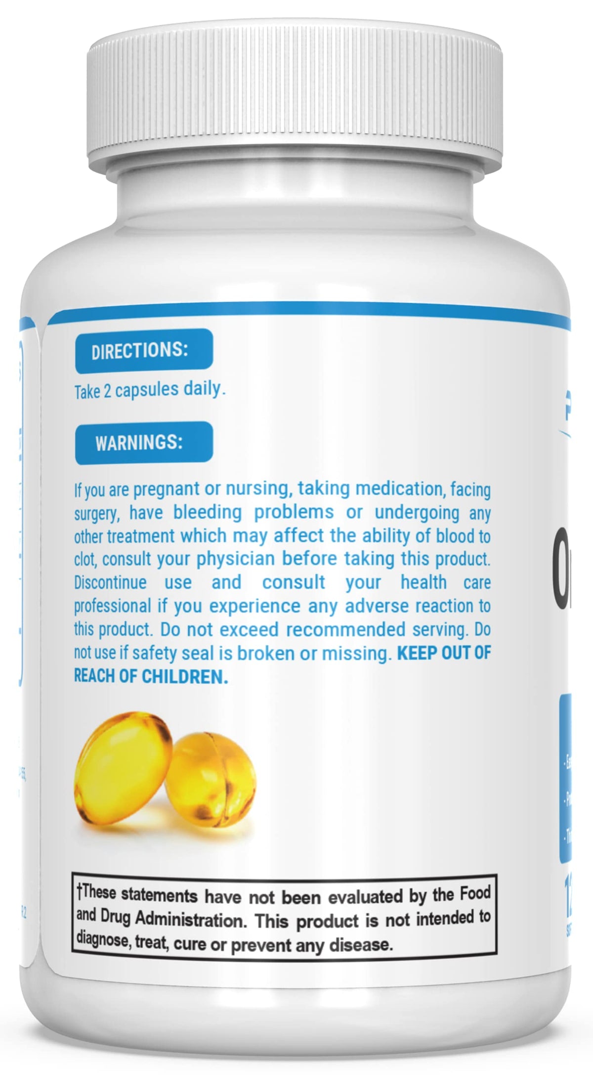 PEScience Omega-3+ complément alimentaire avec information nutritionnelle
