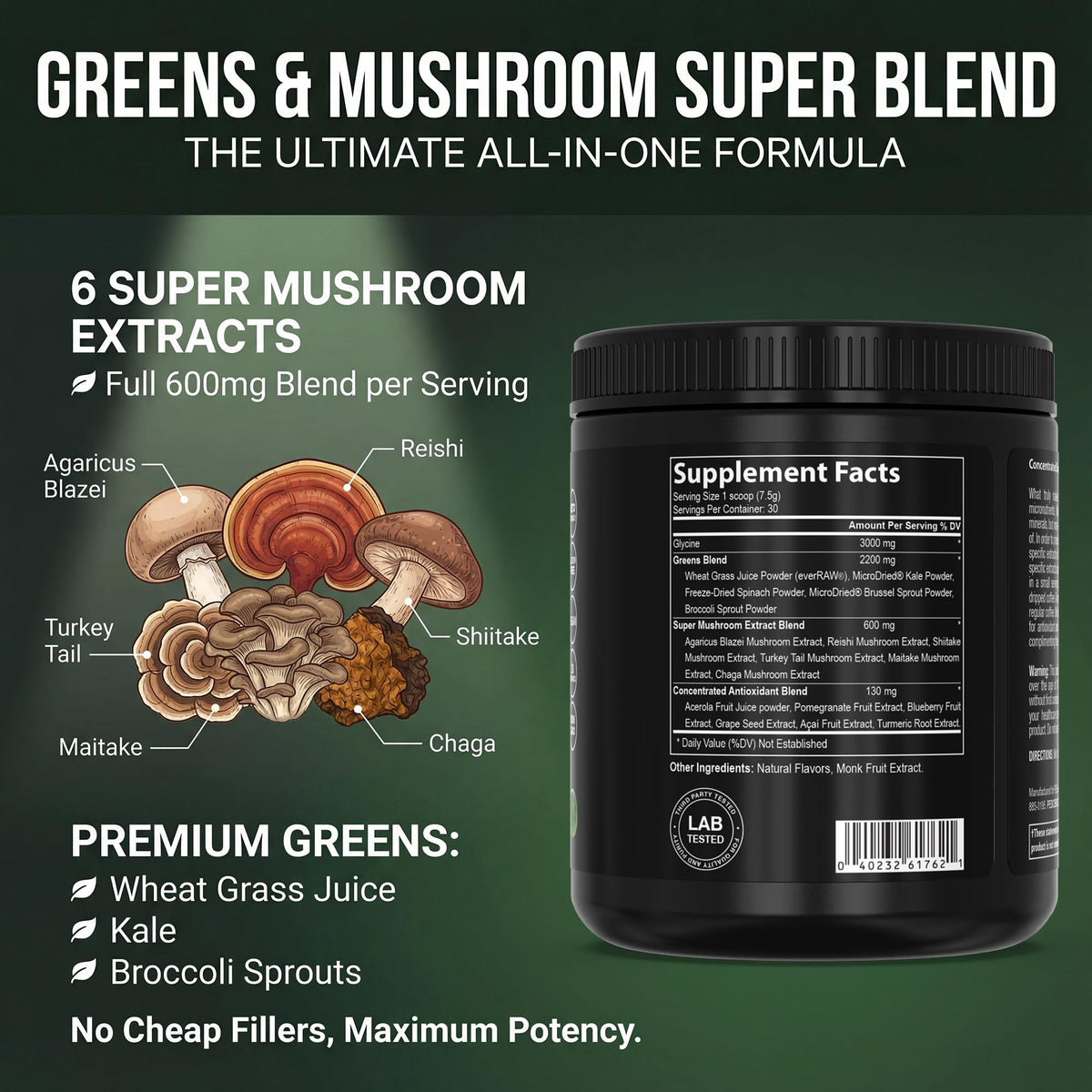 PEScience Poudre de Superaliments Verts 272g avec cuillère doseuse