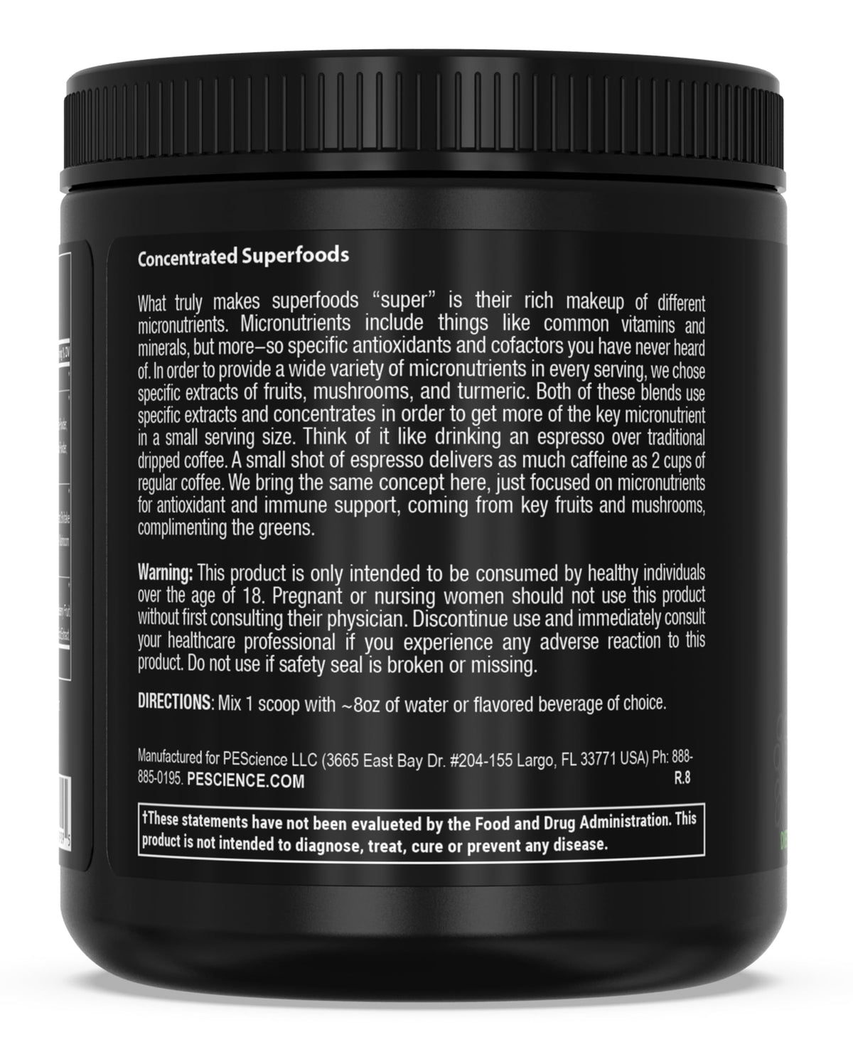 PEScience Poudre de Superaliments Verts 272g en cuisine