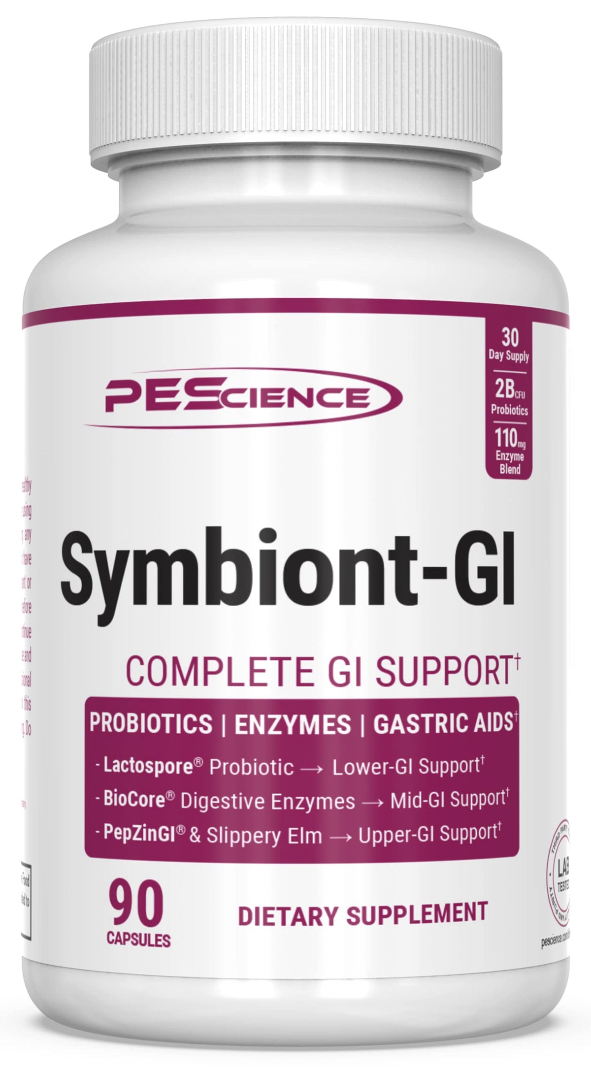 PEScience Symbiont-GI 90 capsules vue avant