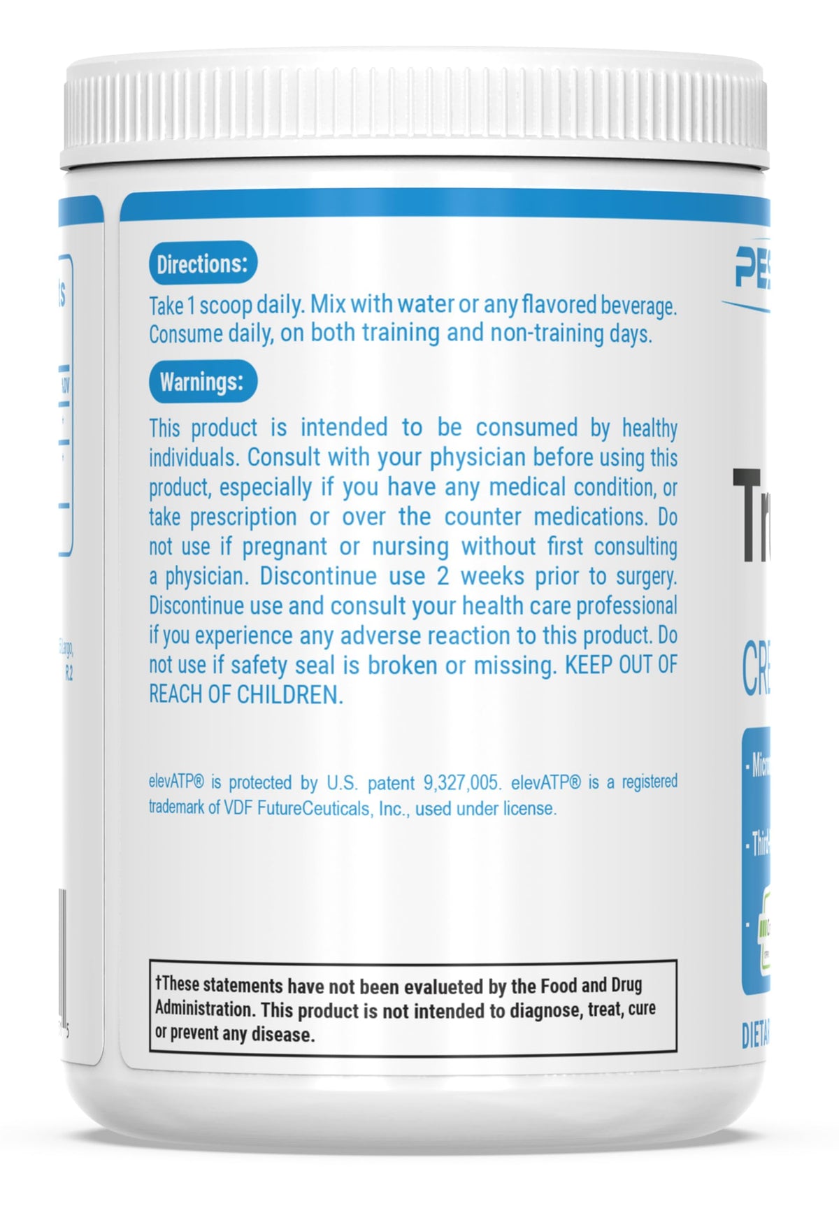 PEScience TruCreatine+ Poudre de Créatine Monohydrate 90 Portions en utilisation quotidienne