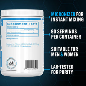 PEScience TruCreatine+ Poudre de Créatine Monohydrate 90 Portions mélangée dans un verre