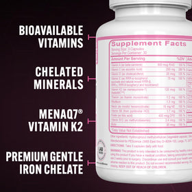 PEScience TruMulti Multivitamin pour Femmes, vue de côté de la boîte