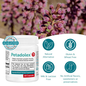 Petadolex Extrait de Butterbur 75mg gélules ouvertes montrant le contenu