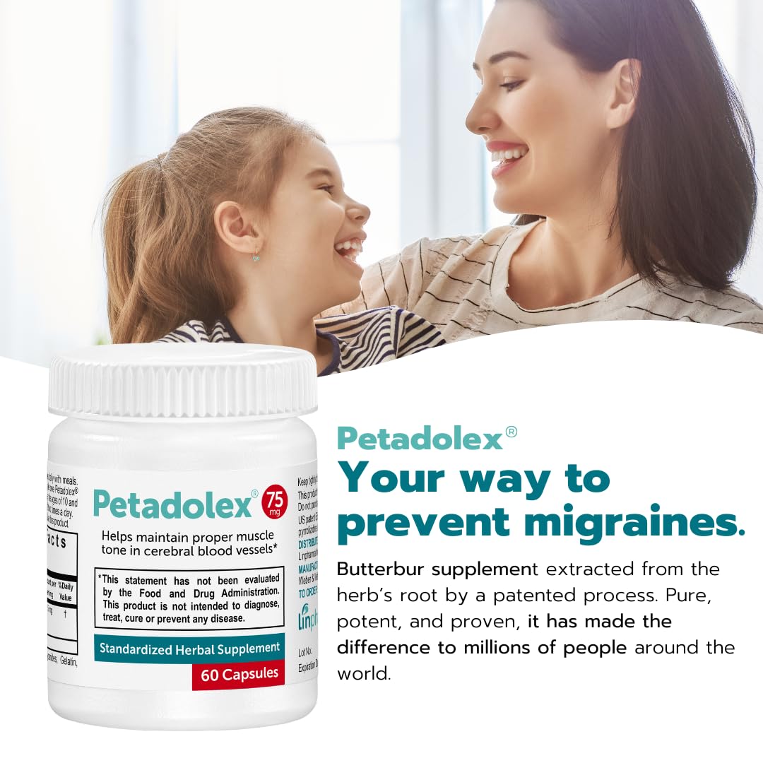 Petadolex Extrait de Butterbur 75mg vue arrière avec liste des ingrédients