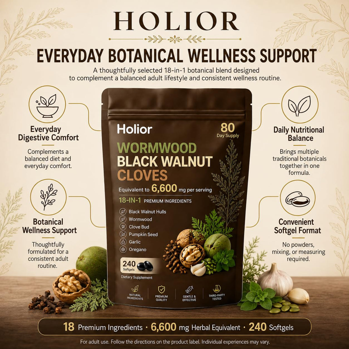Petalsmooth 240 gélules de formule botanique 18-en-1 avec gélule ouverte
