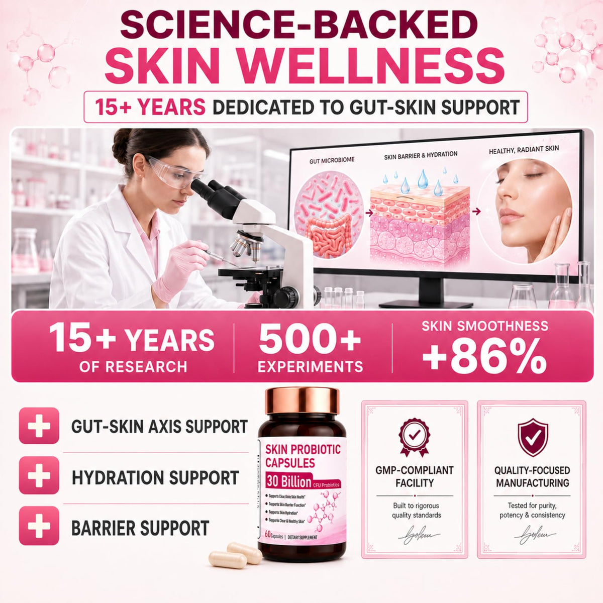 Peunitory Probiotiques pour Femmes 60 capsules sur table