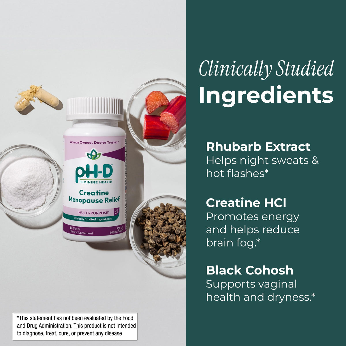 pH-D Capsules Créatine sur un fond blanc