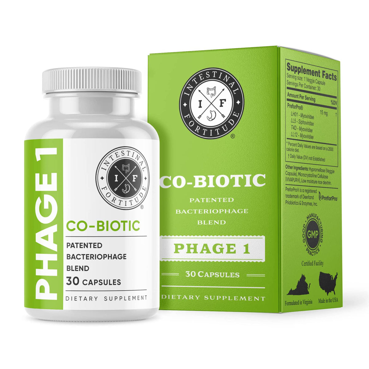 Phage 1 d'Intestinal Fortitude, flacon de 41g, vue de face