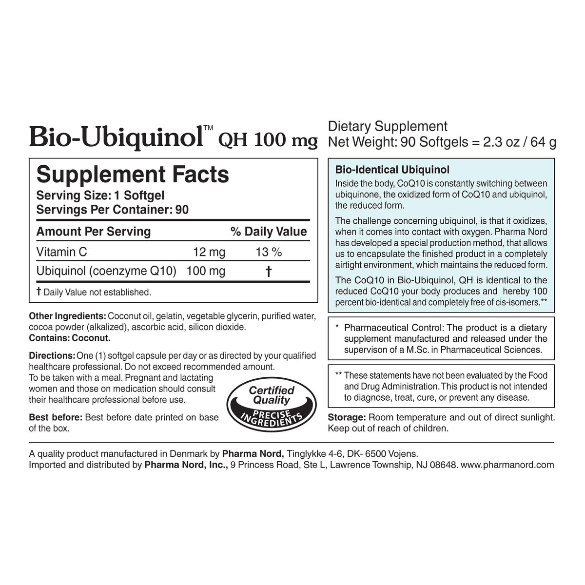 Pharma Nord CoQ10 Ubiquinol 100 mg gélules côté