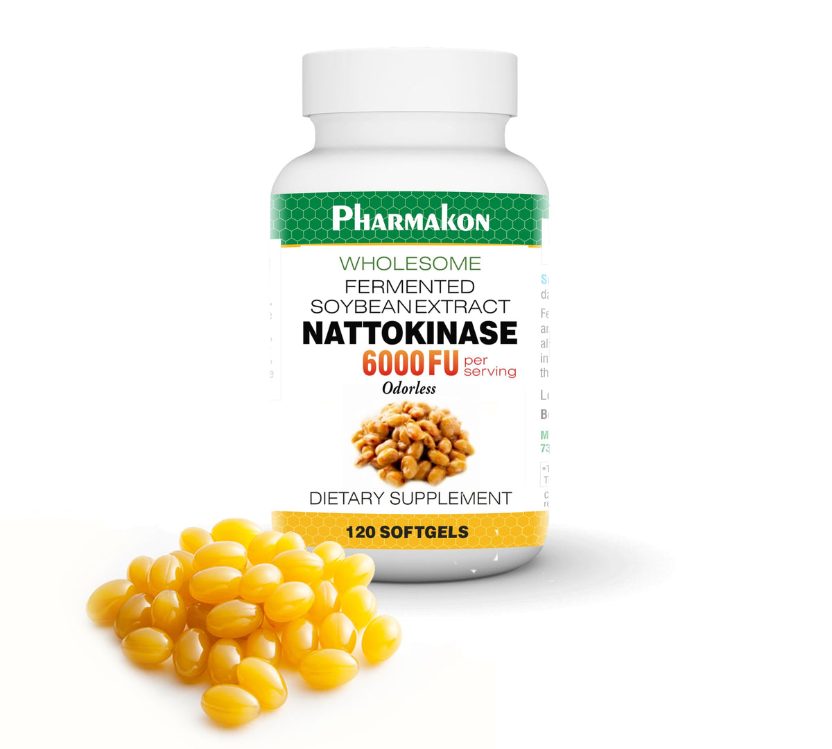 PHARMAKON Extrait de Soja Fermenté Nattokinase 6000 FUs, vue avant