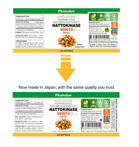 PHARMAKON Nattokinase emballage et capsules sur fond blanc