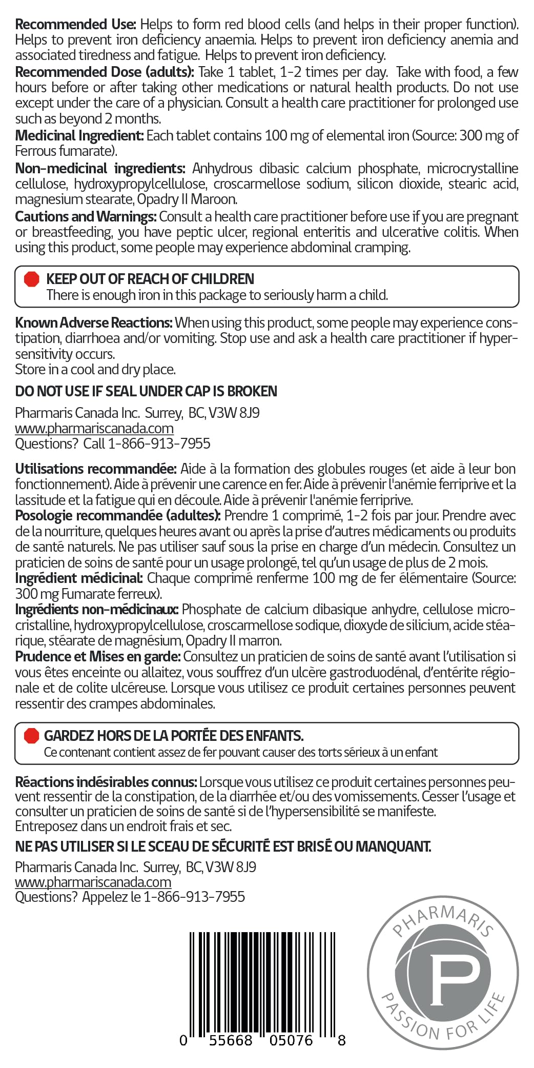 Pharmaris Ferofit comprimés sur un fond naturel