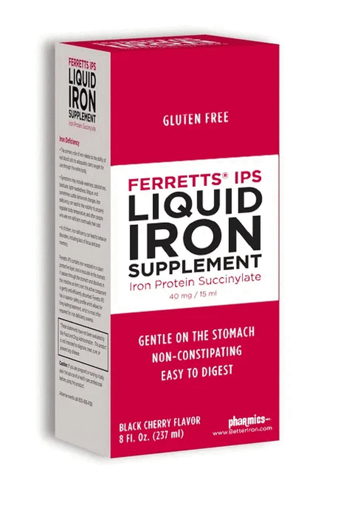 Pharmics Ferretts IPS complément alimentaire en fer liquide 15ml avec étiquette et dosage